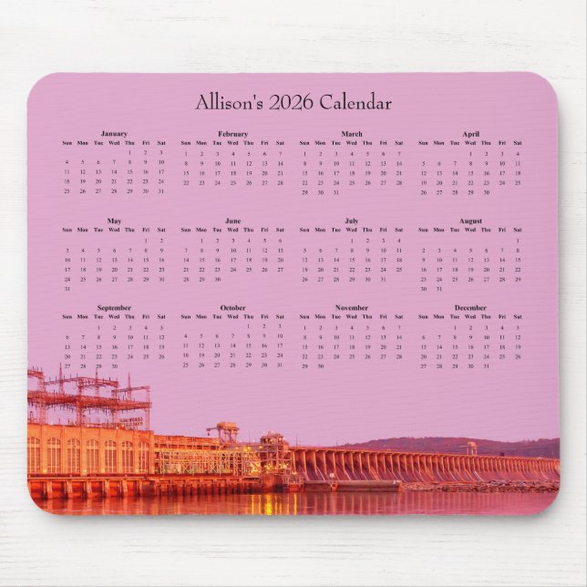 Mousepad Barragem de Conowingo ao Nascer do Sol – Calendári (Frente)