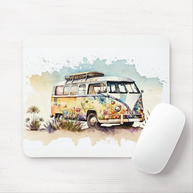 Mousepad Barramento Hippie Da Coluna De Água Retroativa Com (Com mouse)