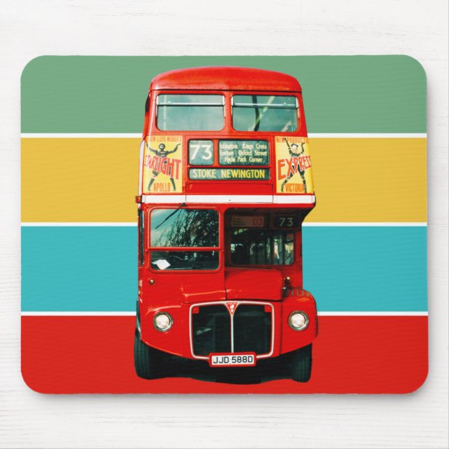 Mousepad Barramento Red London em Stripes Coloridas (Frente)