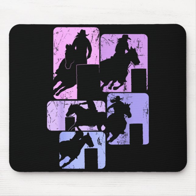 Mousepad Barrel Racing Horse Barrel Racer Rodeo Cowgirl Wom (Frente)