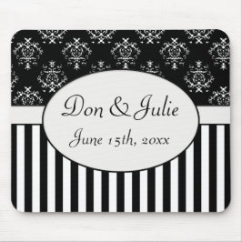 Mousepad Barroco listrado preto & branco