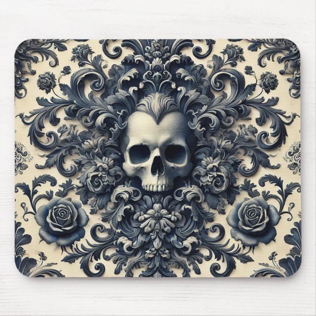 Mousepad Barroco Punk - Caveira Gótica (Frente)