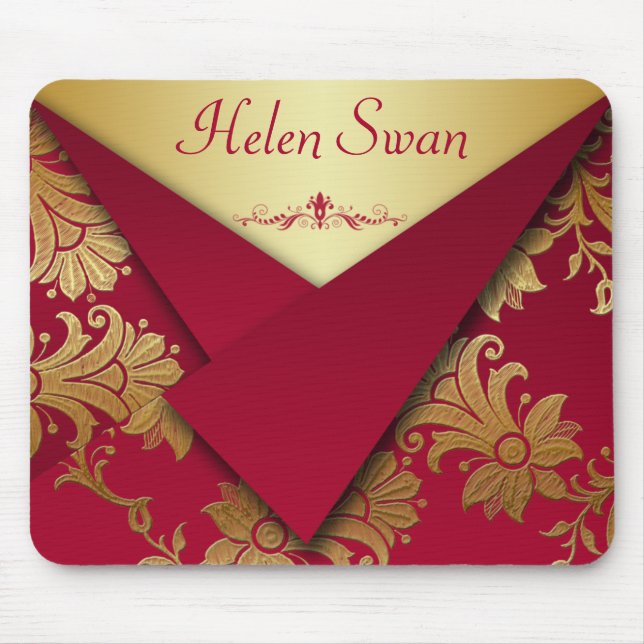 Mousepad Barroco Vermelho e Dourado (Frente)