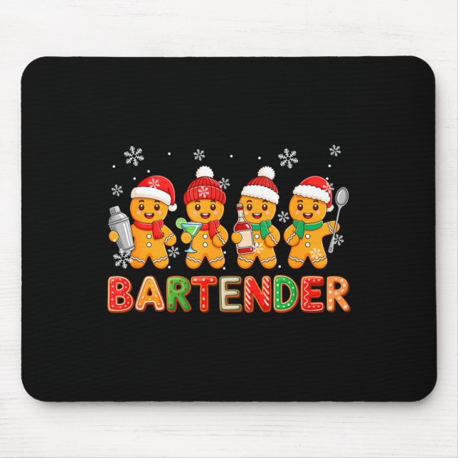 Mousepad Bartender Job Group Santa Gingerbreads Xmas Cookie (Frente)