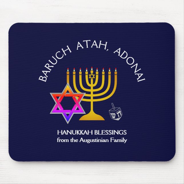 Mousepad BARUCH ATAH ADONAI | Hanukkah Blessings (Frente)