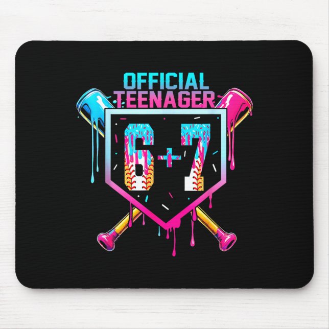 Mousepad Base de aniversário de 13 anos para #adolescente o (Frente)