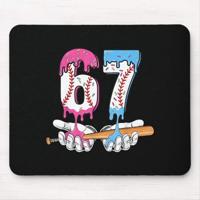 Mousepad Baseball 67 Ice Cream Drip Six Seven Boys Funny Me (Frente)