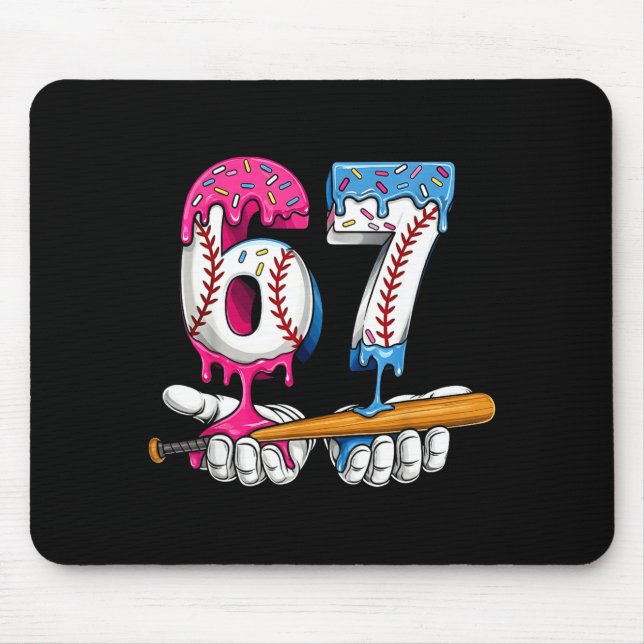 Mousepad Baseball 67 Ice Cream Drip Six Seven Boys Funny Me (Frente)