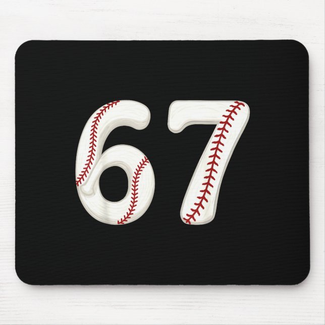 Mousepad Baseball 67 Number Funny Six Seven Gen Alpha Meme  (Frente)