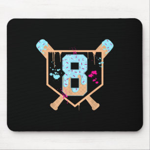 Mousepad Baseball com 8 anos de Sorvete Derrubado 8. Aniver