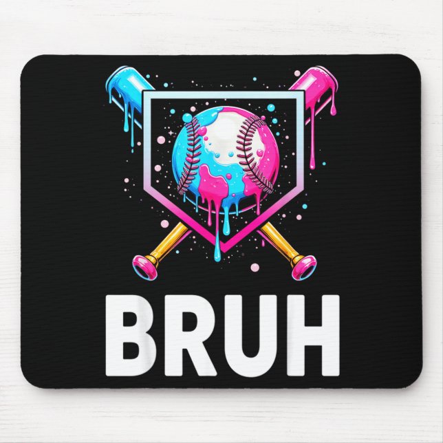 Mousepad Baseball Drip Funny Bruh Ice Cream Dripng Matching (Frente)