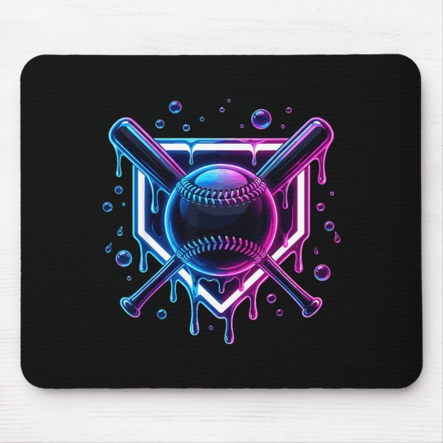 Mousepad Baseball Drip Ice Cream Bat Kids  (Frente)