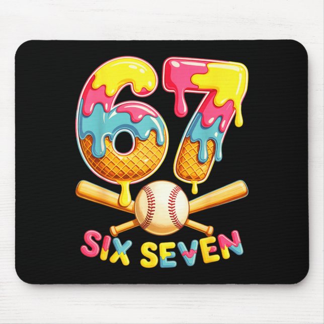 Mousepad Baseball Drip Ice Cream Number 67 Player Lifestyle (Frente)