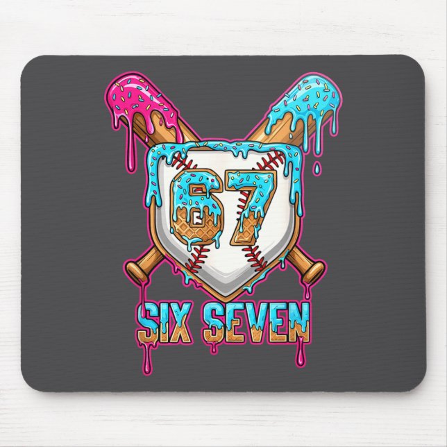 Mousepad Baseball Drip Number 67 Player 6-7 Six Seven Meme  (Frente)