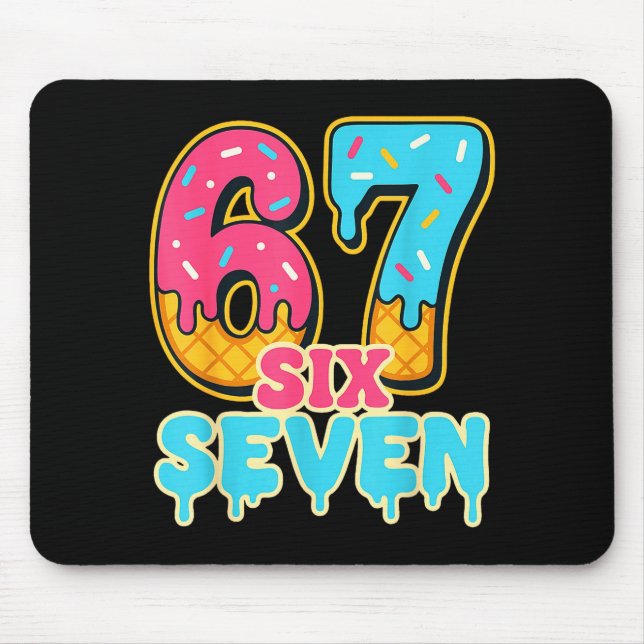 Mousepad Baseball Drip Number 67 Player Trendy 6 7 Meme Fun (Frente)