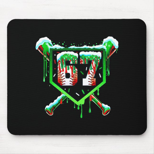 Mousepad Baseball Ice Cream Drip Number 67 Six Seven Meme C (Frente)