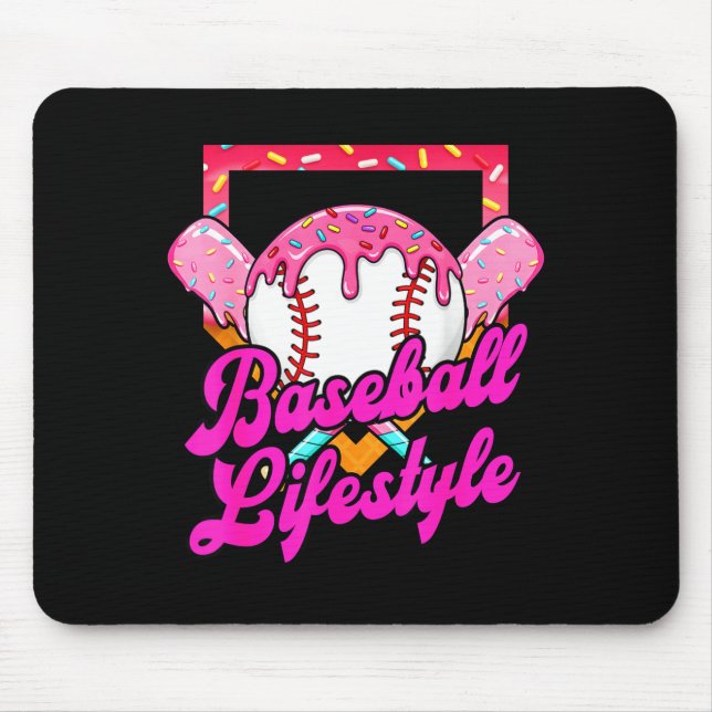 Mousepad Baseball Life Lifestyle Home Plate Ice Cream Drip  (Frente)