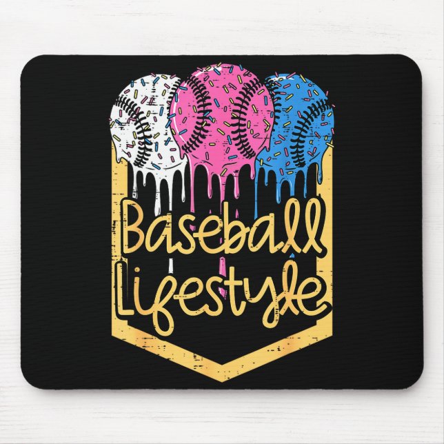 Mousepad Baseball Lifestyle Ball Sprinkles Drip Boys Kids M (Frente)