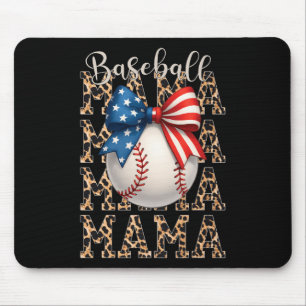 Mousepad Baseball Mama Game Day Baseball Usa 4 De Julho Mo