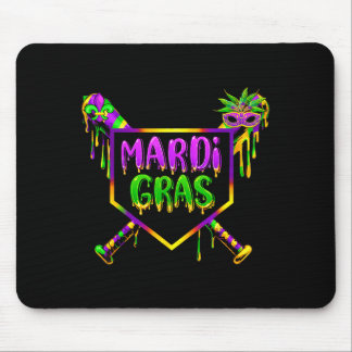 Mousepad Baseball Mardi Gras Carnival Party Mask Ice Cream
