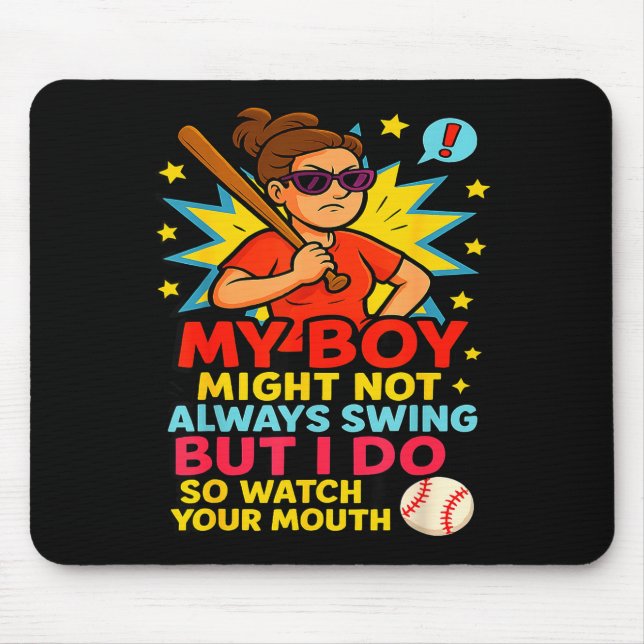 Mousepad Baseball Mom Funny Quote For Mother's Day Gift  (Frente)