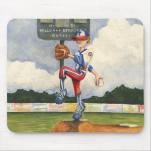 Mousepad Baseball Pitcher sobre monte por Jay Throckmorton