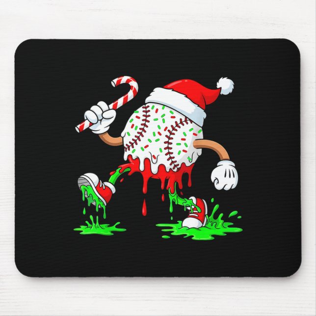 Mousepad Baseball Santa Hat Christmas Ice Cream Drip Candy  (Frente)