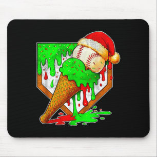 Mousepad Baseball Xmas Natal Baseball Sorvete Gotejamento B