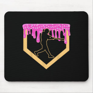 Mousepad Basebol Sorvete de Placa Inicial de Beisebol