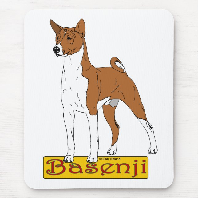 Mousepad Basenji - vermelho (Frente)