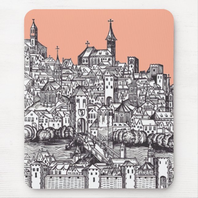 Mousepad Basileia cidade no noroeste da Suíça (Frente)