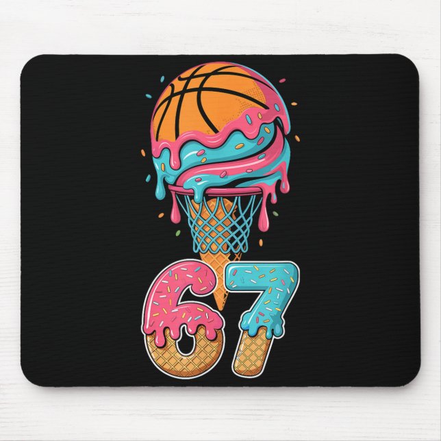 Mousepad Basketball Drip Number 67 Player 67th Birthday Ice (Frente)