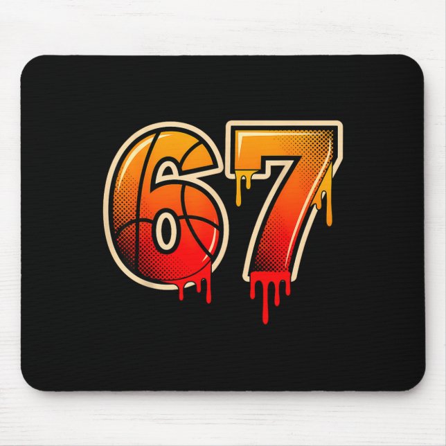 Mousepad Basketball Ice Cream Drip Funny 67 Six Seven Gen A (Frente)