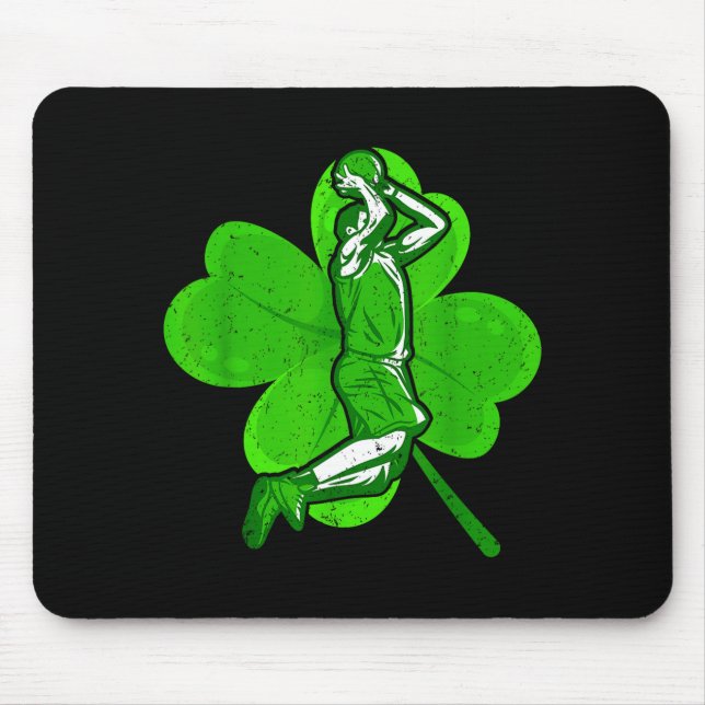 Mousepad Basketball Shamrock St Patrick's Day Srt Lover Boy (Frente)