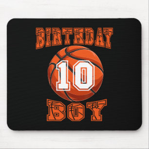 Mousepad Basquete - Birthday Boy 10 Year 10th Birthda