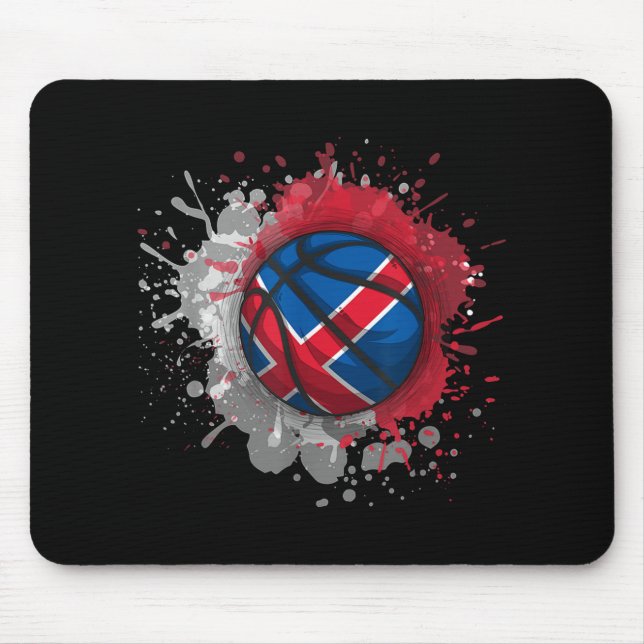 Mousepad Basquete com Bandeira da Islândia (Frente)