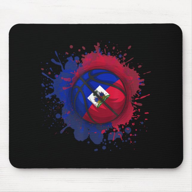 Mousepad Basquete Com Bandeira Do Haiti (Frente)