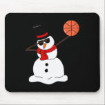 Mousepad Basquete Dabbing Snowman Light Christmas Basketb<br><div class="desc">Jogador de basquetebol Snowman</div>