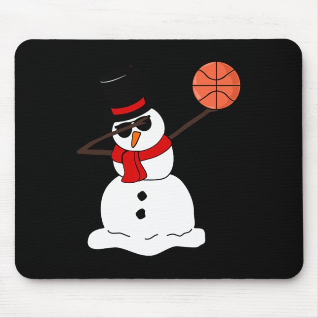 Mousepad Basquete Dabbing Snowman Light Christmas Basketb (Frente)