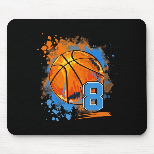 Mousepad Basquete de Aniversário com 8 Anos de Idade (Frente)