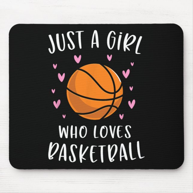 Mousepad Basquete Para Meninas Apenas Uma Menina Que Ama Ba (Frente)