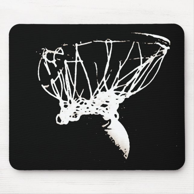 Mousepad Basquete Pop de Arte Branca Negro (Frente)