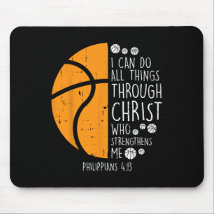 Mousepad Basquete posso fazer coisas Bíblia Verdade Deus Je