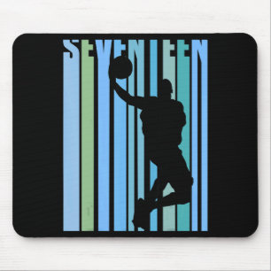 Mousepad Basquete retrô masculino aniversário de 17 anos cr
