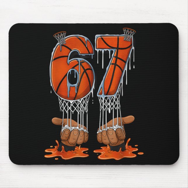 Mousepad Basquetebol 67 Seis Sete Divertido Gen Alpha Meme  (Frente)