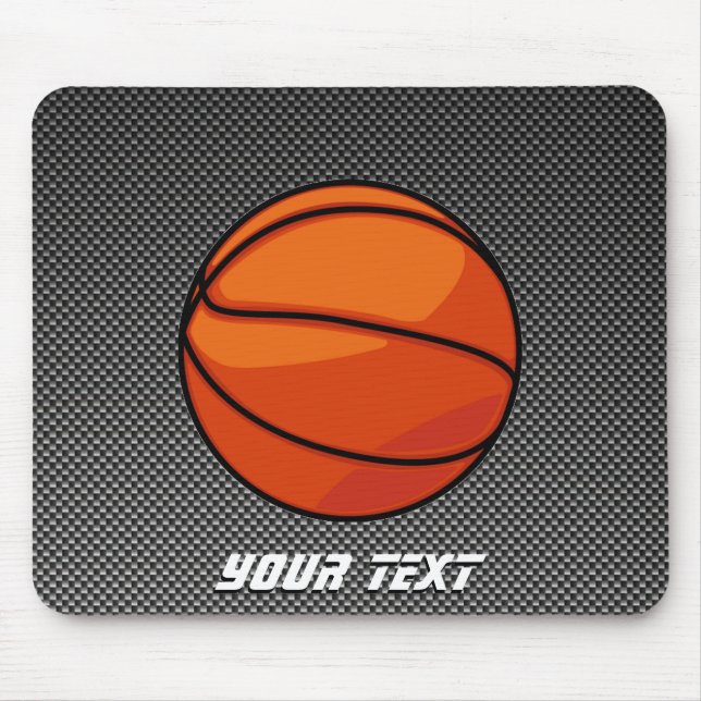 Mousepad Basquetebol do olhar da fibra do carbono (Frente)