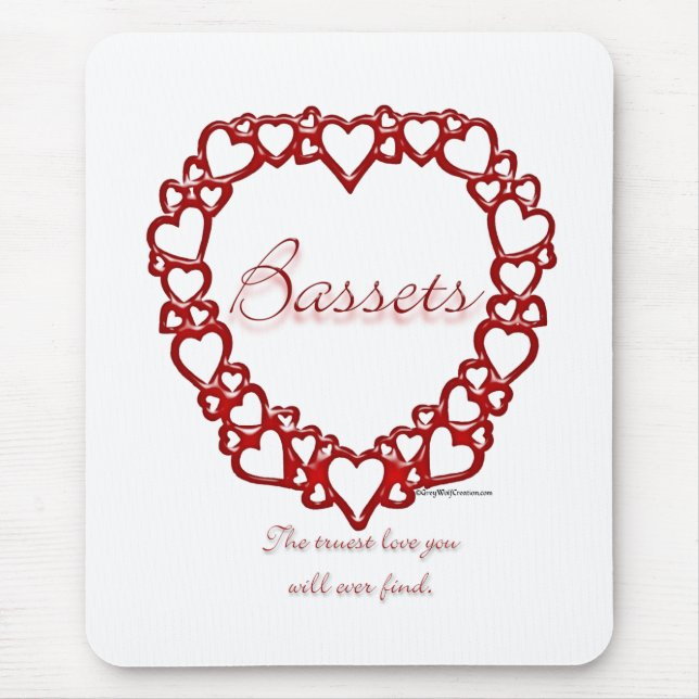 Mousepad Basset Hound True Love (Frente)