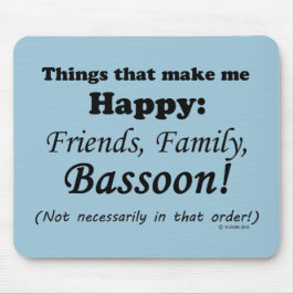 Mousepad Bassoon me faz feliz