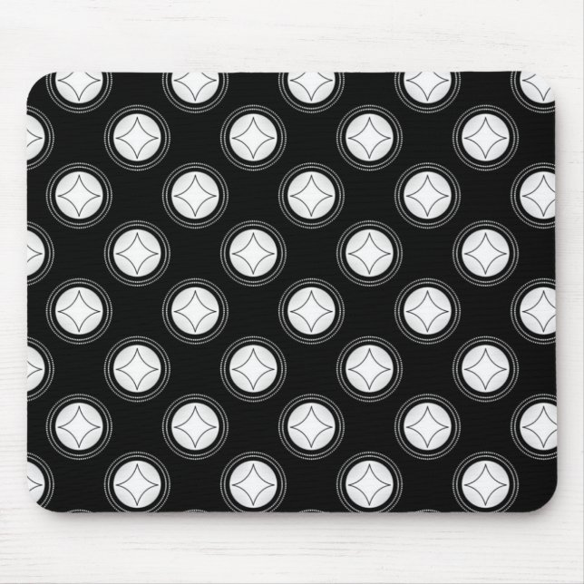 Mousepad Basta girar o Mousepad, preto e branco (Frente)