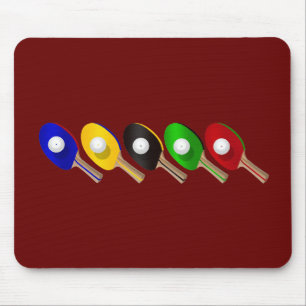 Mousepad Bastão do ténis de mesa e esportes da bola de Po